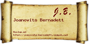 Joanovits Bernadett névjegykártya