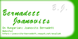bernadett joanovits business card